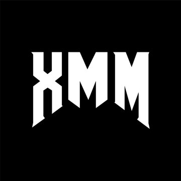 XMM letter logo design for technology company. XMM logo design black and white color combination. XMM logo, XMM vector, XMM design, XMM icon, XMM alphabet. XMM typography logo design.