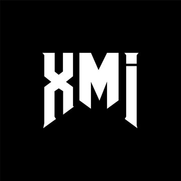 XMI letter logo design for technology company. XMI logo design black and white color combination. XMI logo, XMI vector, XMI design, XMI icon, XMI alphabet. XMI typography logo design.