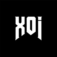 XOI letter logo design for technology company. XOI logo design black and white color combination. XOI logo, XOI vector, XOI design, XOI icon, XOI alphabet. XOI typography logo design.