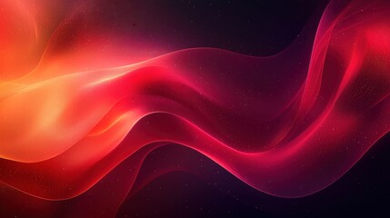 Vibrant Abstract Waves of Light Representing Cosmic Energy in Dark Space Background