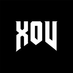 XOV letter logo design for technology company. XOV logo design black and white color combination. XOV logo, XOV vector, XOV design, XOV icon, XOV alphabet. XOV typography logo design.