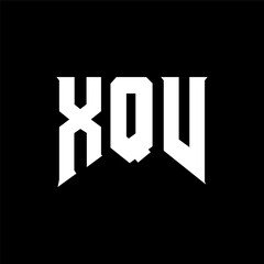 XQV letter logo design for technology company. XQV logo design black and white color combination. XQV logo, XQV vector, XQV design, XQV icon, XQV alphabet. XQV typography logo design.