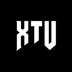 XTU letter logo design for technology company. XTU logo design black and white color combination. XTU logo, XTU vector, XTU design, XTU icon, XTU alphabet. XTU typography logo design.
