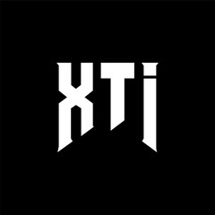 XTI letter logo design for technology company. XTI logo design black and white color combination. XTI logo, XTI vector, XTI design, XTI icon, XTI alphabet. XTI typography logo design.