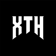 XTH letter logo design for technology company. XTH logo design black and white color combination. XTH logo, XTH vector, XTH design, XTH icon, XTH alphabet. XTH typography logo design.