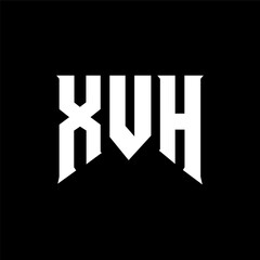XVH letter logo design for technology company. XVH logo design black and white color combination. XVH logo, XVH vector, XVH design, XVH icon, XVH alphabet. XVH typography logo design.