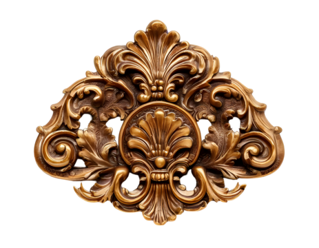  Rococo door ornament  isolated on transparent background - Powered by Adobe