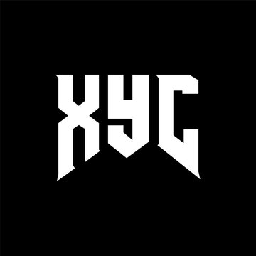 XYC letter logo design for technology company. XYC logo design black and white color combination. XYC logo, XYC vector, XYC design, XYC icon, XYC alphabet. XYC typography logo design.