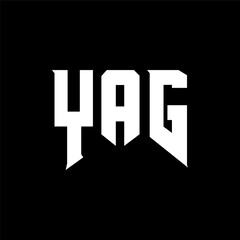 YAG letter logo design for technology company. YAG logo design black and white color combination. YAG logo, YAG vector, YAG design, YAG icon, YAG alphabet. YAG typography logo design.