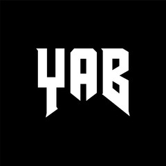 YAB letter logo design for technology company. YAB logo design black and white color combination. YAB logo, YAB vector, YAB design, YAB icon, YAB alphabet. YAB typography logo design.