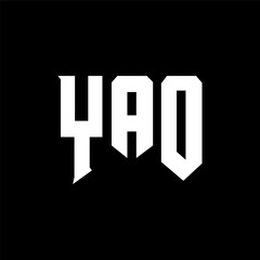YAO letter logo design for technology company. YAO logo design black and white color combination. YAO logo, YAO vector, YAO design, YAO icon, YAO alphabet. YAO typography logo design.