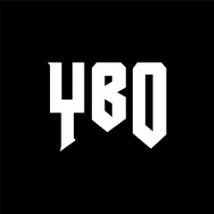 YBO letter logo design for technology company. YBO logo design black and white color combination. YBO logo, YBO vector, YBO design, YBO icon, YBO alphabet. YBO typography logo design.