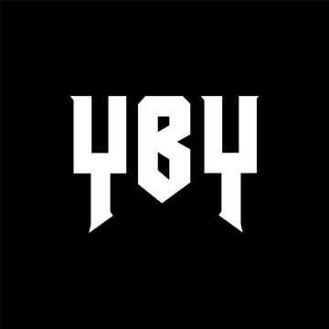 YBY letter logo design for technology company. YBY logo design black and white color combination. YBY logo, YBY vector, YBY design, YBY icon, YBY alphabet. YBY typography logo design.