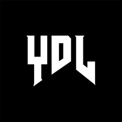 YDL letter logo design for technology company. YDL logo design black and white color combination. YDL logo, YDL vector, YDL design, YDL icon, YDL alphabet. YDL typography logo design.
