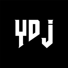 YDJ letter logo design for technology company. YDJ logo design black and white color combination. YDJ logo, YDJ vector, YDJ design, YDJ icon, YDJ alphabet. YDJ typography logo design.