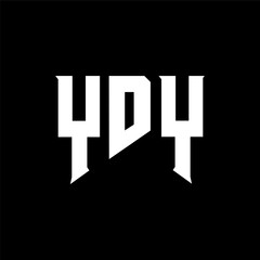 YDY letter logo design for technology company. YDY logo design black and white color combination. YDY logo, YDY vector, YDY design, YDY icon, YDY alphabet. YDY typography logo design.