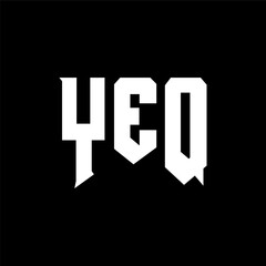 YEQ letter logo design for technology company. YEQ logo design black and white color combination. YEQ logo, YEQ vector, YEQ design, YEQ icon, YEQ alphabet. YEQ typography logo design.