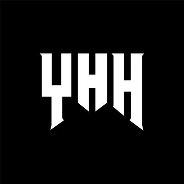 YHH letter logo design for technology company. YHH logo design black and white color combination. YHH logo, YHH vector, YHH design, YHH icon, YHH alphabet. YHH typography logo design.