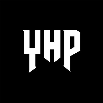 YHP letter logo design for technology company. YHP logo design black and white color combination. YHP logo, YHP vector, YHP design, YHP icon, YHP alphabet. YHP typography logo design.