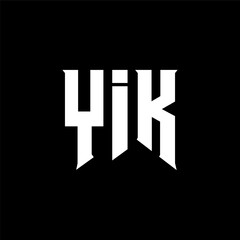 YIK letter logo design for technology company. YIK logo design black and white color combination. YIK logo, YIK vector, YIK design, YIK icon, YIK alphabet. YIK typography logo design.