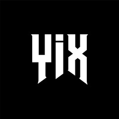 Obraz premium YIX letter logo design for technology company. YIX logo design black and white color combination. YIX logo, YIX vector, YIX design, YIX icon, YIX alphabet. YIX typography logo design.