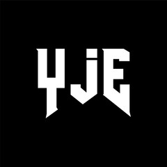 YJE letter logo design for technology company. YJE logo design black and white color combination. YJE logo, YJE vector, YJE design, YJE icon, YJE alphabet. YJE typography logo design.