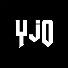 YJO letter logo design for technology company. YJO logo design black and white color combination. YJO logo, YJO vector, YJO design, YJO icon, YJO alphabet. YJO typography logo design.