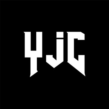 YJC letter logo design for technology company. YJC logo design black and white color combination. YJC logo, YJC vector, YJC design, YJC icon, YJC alphabet. YJC typography logo design.