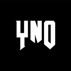 YNO letter logo design for technology company. YNO logo design black and white color combination. YNO logo, YNO vector, YNO design, YNO icon, YNO alphabet. YNO typography logo design.