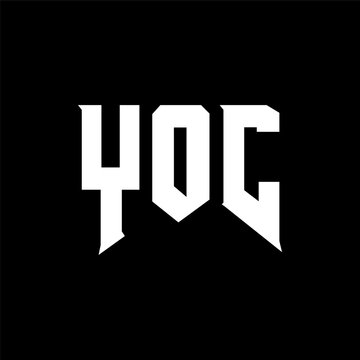YOC letter logo design for technology company. YOC logo design black and white color combination. YOC logo, YOC vector, YOC design, YOC icon, YOC alphabet. YOC typography logo design.