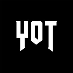 YOT letter logo design for technology company. YOT logo design black and white color combination. YOT logo, YOT vector, YOT design, YOT icon, YOT alphabet. YOT typography logo design.