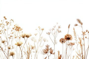 Aesthetic tan floral illustration on a white background