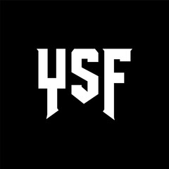 YSF letter logo design for technology company. YSF logo design black and white color combination. YSF logo, YSF vector, YSF design, YSF icon, YSF alphabet. YSF typography logo design.