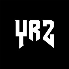 YRZ letter logo design for technology company. YRZ logo design black and white color combination. YRZ logo, YRZ vector, YRZ design, YRZ icon, YRZ alphabet. YRZ typography logo design.