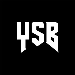 YSB letter logo design for technology company. YSB logo design black and white color combination. YSB logo, YSB vector, YSB design, YSB icon, YSB alphabet. YSB typography logo design.