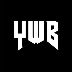 YWB letter logo design for technology company. YWB logo design black and white color combination. YWB logo, YWB vector, YWB design, YWB icon, YWB alphabet. YWB typography logo design.