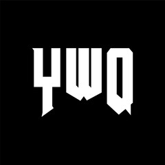 YWQ letter logo design for technology company. YWQ logo design black and white color combination. YWQ logo, YWQ vector, YWQ design, YWQ icon, YWQ alphabet. YWQ typography logo design.