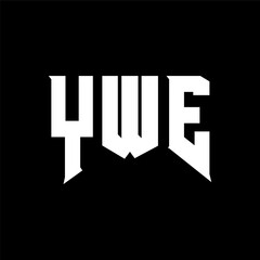 YWE letter logo design for technology company. YWE logo design black and white color combination. YWE logo, YWE vector, YWE design, YWE icon, YWE alphabet. YWE typography logo design.