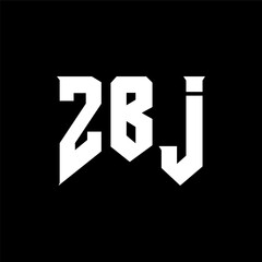Fototapeta premium ZBJ letter logo design for technology company. ZBJ logo design black and white color combination. ZBJ logo, ZBJ vector, ZBJ design, ZBJ icon, ZBJ alphabet. ZBJ typography logo design.