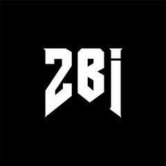 Obraz premium ZBI letter logo design for technology company. ZBI logo design black and white color combination. ZBI logo, ZBI vector, ZBI design, ZBI icon, ZBI alphabet. ZBI typography logo design.