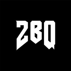 ZBQ letter logo design for technology company. ZBQ logo design black and white color combination. ZBQ logo, ZBQ vector, ZBQ design, ZBQ icon, ZBQ alphabet. ZBQ typography logo design.