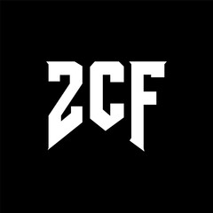 ZCF letter logo design for technology company. ZCF logo design black and white color combination. ZCF logo, ZCF vector, ZCF design, ZCF icon, ZCF alphabet. ZCF typography logo design.