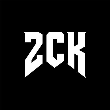 ZCK letter logo design for technology company. ZCK logo design black and white color combination. ZCK logo, ZCK vector, ZCK design, ZCK icon, ZCK alphabet. ZCK typography logo design.