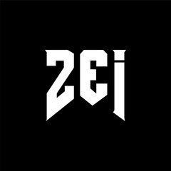 Fototapeta premium ZEI letter logo design for technology company. ZEI logo design black and white color combination. ZEI logo, ZEI vector, ZEI design, ZEI icon, ZEI alphabet. ZEI typography logo design.
