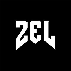 ZEL letter logo design for technology company. ZEL logo design black and white color combination. ZEL logo, ZEL vector, ZEL design, ZEL icon, ZEL alphabet. ZEL typography logo design.