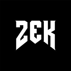 ZEK letter logo design for technology company. ZEK logo design black and white color combination. ZEK logo, ZEK vector, ZEK design, ZEK icon, ZEK alphabet. ZEK typography logo design.