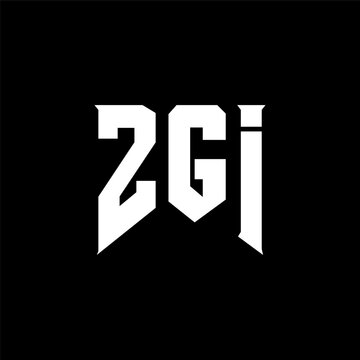 ZGI letter logo design for technology company. ZGI logo design black and white color combination. ZGI logo, ZGI vector, ZGI design, ZGI icon, ZGI alphabet. ZGI typography logo design.