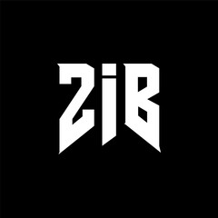 ZIB letter logo design for technology company. ZIB logo design black and white color combination. ZIB logo, ZIB vector, ZIB design, ZIB icon, ZIB alphabet. ZIB typography logo design.