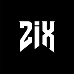 Obraz premium ZIX letter logo design for technology company. ZIX logo design black and white color combination. ZIX logo, ZIX vector, ZIX design, ZIX icon, ZIX alphabet. ZIX typography logo design.