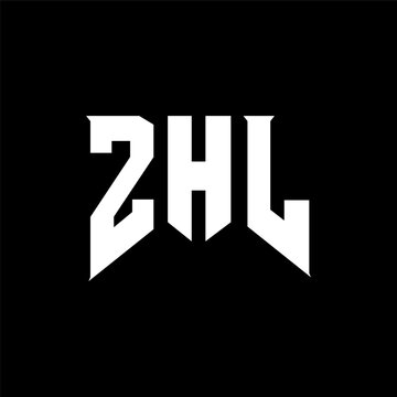 ZHL letter logo design for technology company. ZHL logo design black and white color combination. ZHL logo, ZHL vector, ZHL design, ZHL icon, ZHL alphabet. ZHL typography logo design.